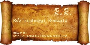 Rózsahegyi Romuald névjegykártya